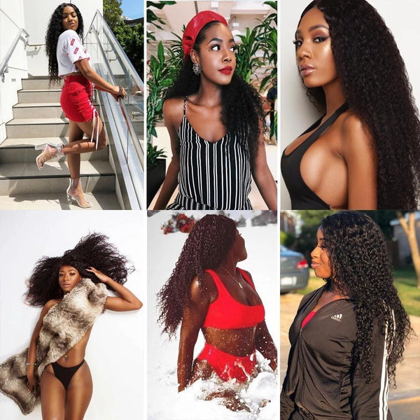 BeQueen Pacotes de Tecelagem Cabelo Cacheado Kinky Curly Cabelos Brasileiros 100% Cabelos Virgens 10A