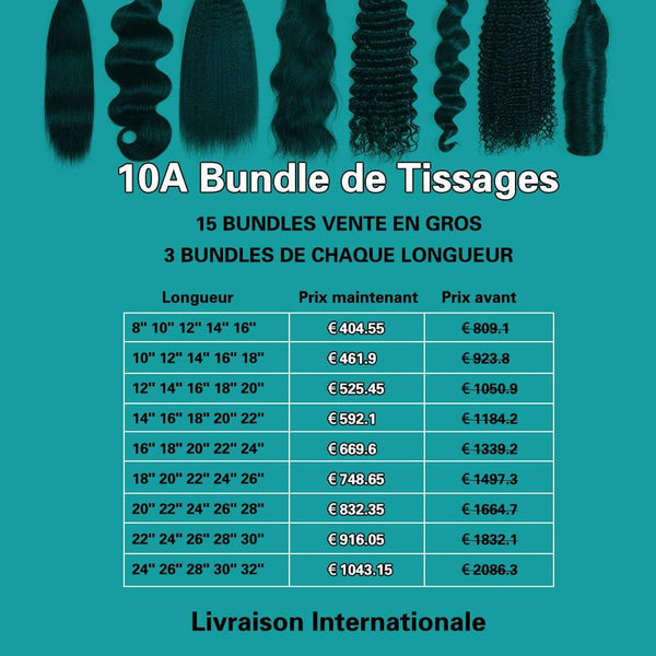 BeQueen 15 Bundles Dans 1 Paquets de Tissage Vente En Gros