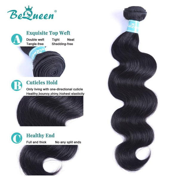 BeQueen  Paquets de Tissage Body Wave Cheveux Indiens 100% Cheveux humains 10A