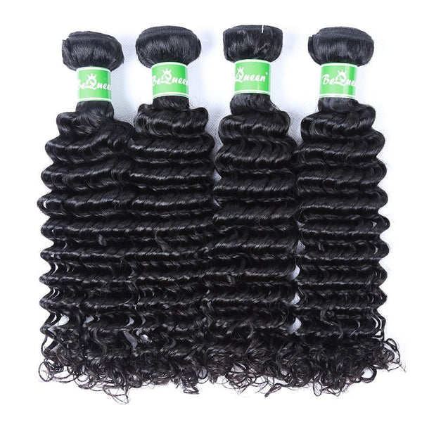 BeQueen  Paquets de Tissage Deep Wave Cheveux Indiens 100% Cheveux humains 10A
