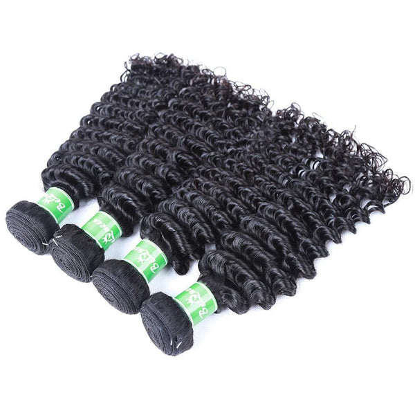BeQueen  Paquets de Tissage Deep Wave Cheveux Indiens 100% Cheveux humains 10A