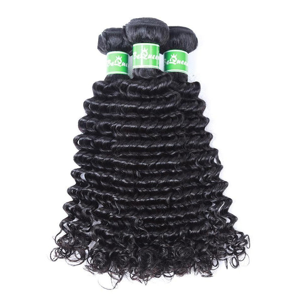 BeQueen  Paquets de Tissage Deep Wave Cheveux Indiens 100% Cheveux humains 10A