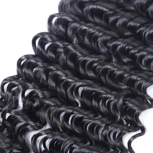 BeQueen  Paquets de Tissage Deep Wave Cheveux Indiens 100% Cheveux humains 10A