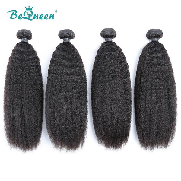 BeQueen Tissage Extensions Kinky Straight Cheveux Brésiliens 100% Cheveux vierges de type 8A