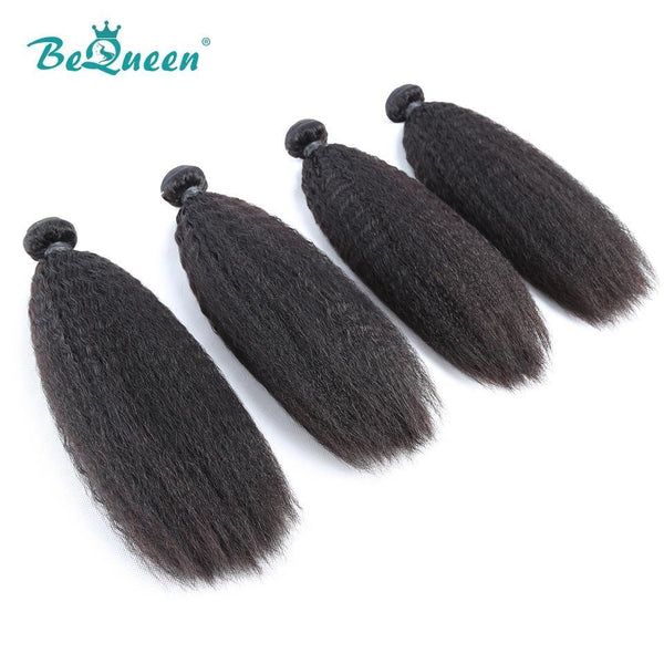 BeQueen Tissage Extensions Kinky Straight Cheveux Brésiliens 100% Cheveux vierges de type 8A