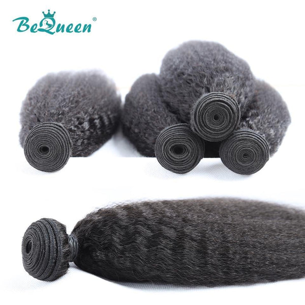 BeQueen Tissage Extensions Kinky Straight Cheveux Brésiliens 100% Cheveux vierges de type 8A