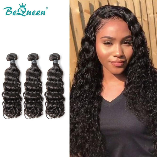 BeQueen Tissage Extensions Water Wave Cheveux Péruviens 100% Cheveux vierges de type 8A