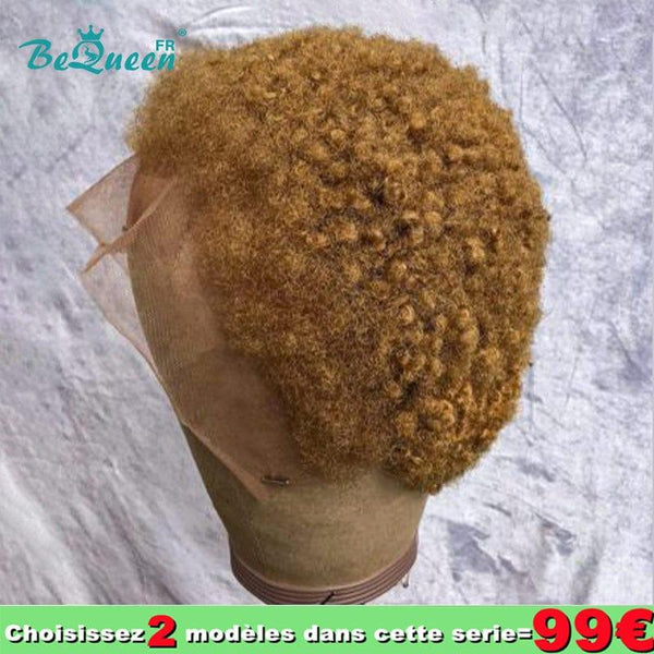 BeQueen 99€=2 perruques "Edwina"  Perruque Pixie Afro curl avec Lace Frontale 13x4 Miel