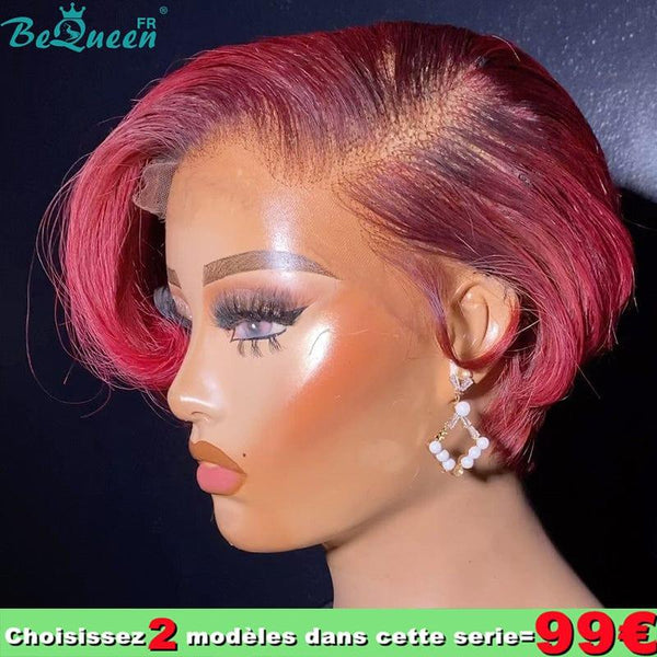 BeQueen 99€=2 pelucas Peluca "Betty" Rojo Burdeos