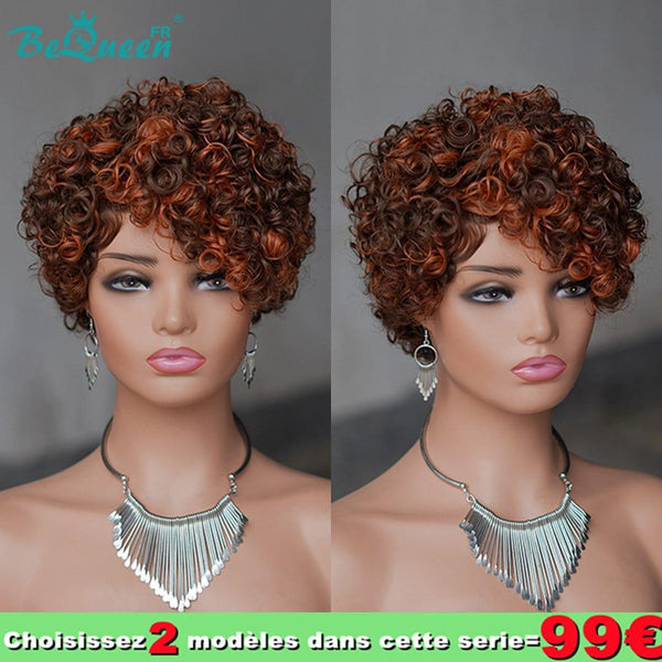 Bequeen 99 € = 2 Perücken „Chelsea“ Perücke Braun Mix Orange