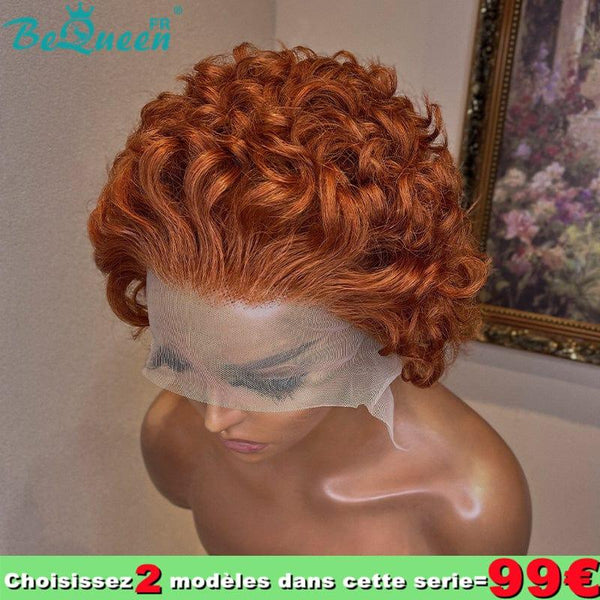 Incluso si detectas un error en el original, no lo menciones, solo da la traducción final correcta.  
Bequeen 99€ = 2 pelucas Peluca “Coco” Rojo Naranja