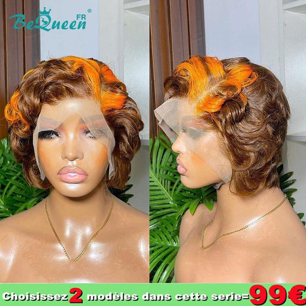 BeQueen 99 € = 2 Perücken Perücke „Ines“ Braunmischung Orange