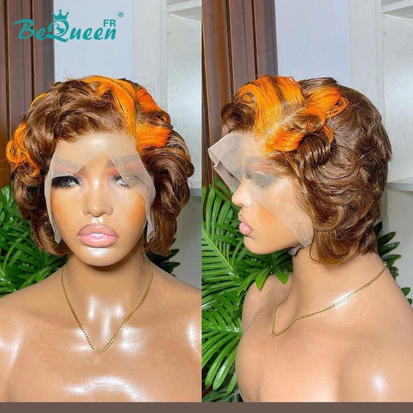 BeQueen 99 € = 2 Perücken Perücke „Ines“ Braunmischung Orange