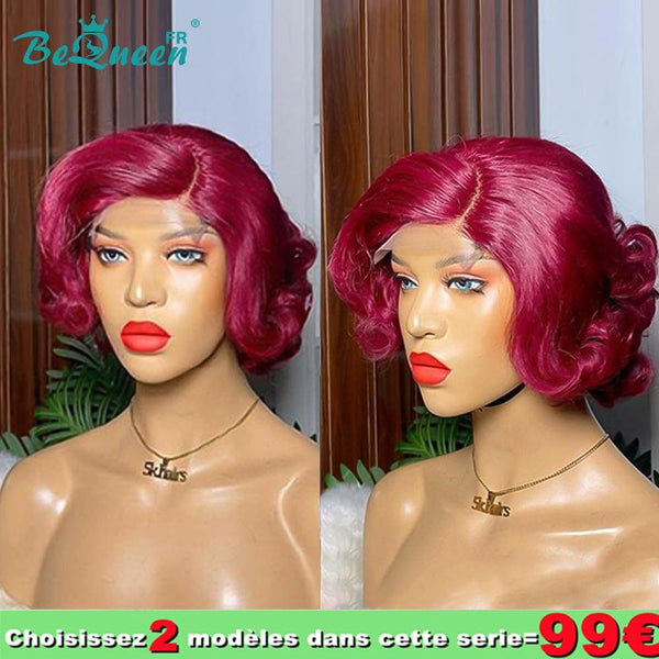 BeQueen 99€=2 perruques "Simone" Perruque Rouge bordeaux