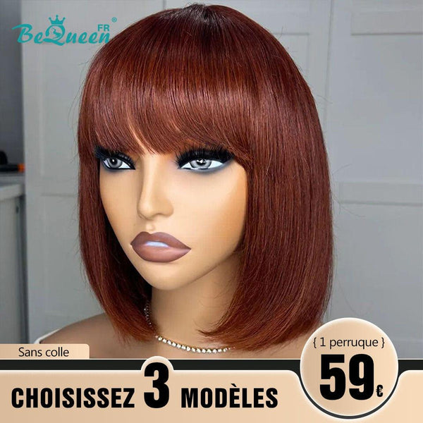 BeQueen 179€=3 perruques Perruque "Yumi" Sans colle avec frange