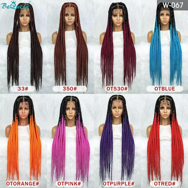 BeQueen „Oumou“ Perücke mit langen Zöpfen aus Vollspitze