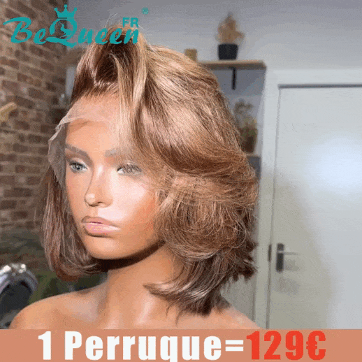 BeQueen 129€=1 perruques Perruque “Lorla” Perruque Bob Body Wave avec Lace Frontale 13X4