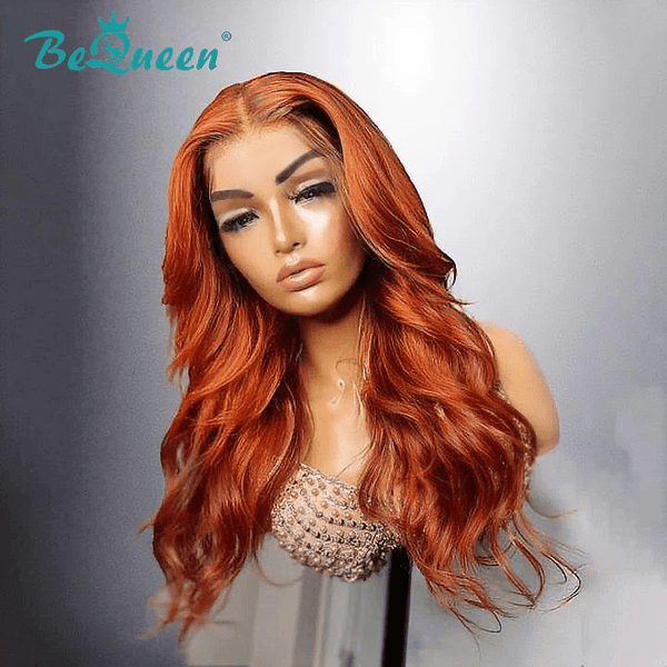 Bequeen 399 € = 4 „Lorelei“-Perücken, lange gewellte orangefarbene Perücke, leimlose Spitze 4*4