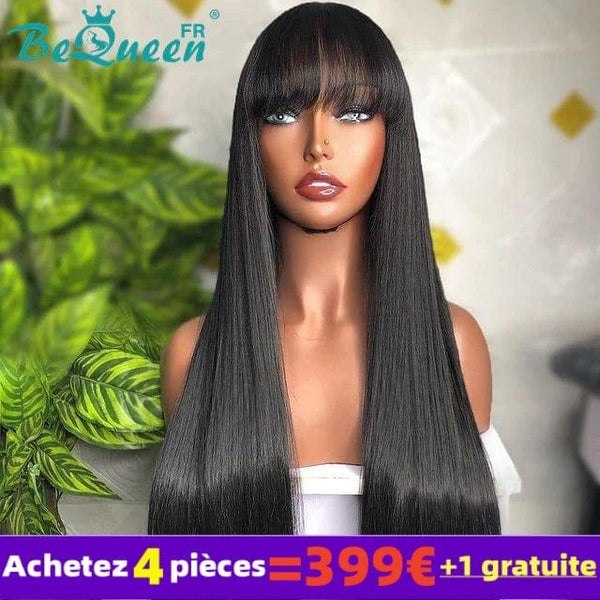 BeQueen 399€ = 4 Pelucas Peluca Lisa Larga Lisa con flequillo