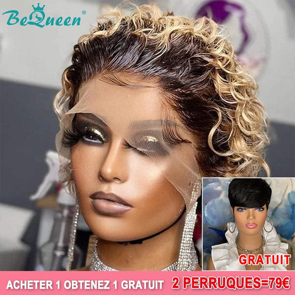 Bequeen 79€=2 perruques Perruque “Coco” Racine Châtain et Miel
