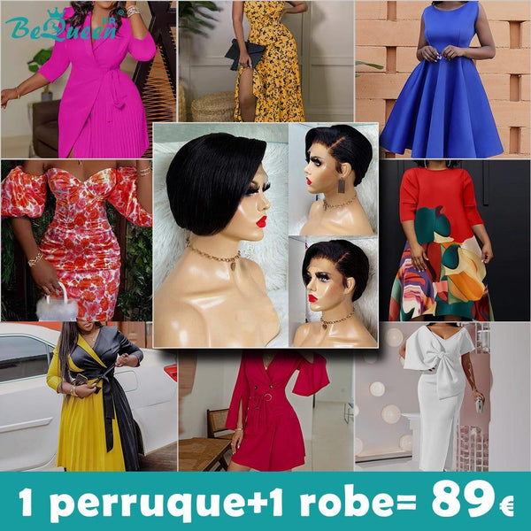 BeQueen 89€ = 1 peluca + 1 abrigo Peruca Amber Noir