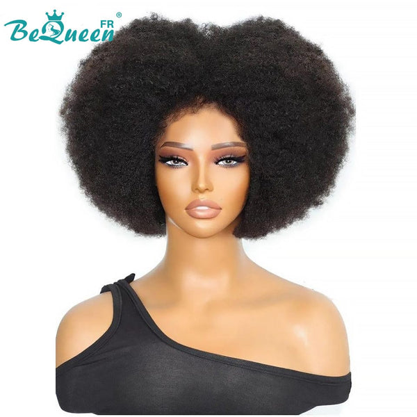 BeQueen "Addi" Perücke Bob Afro Lockig, Frontlatz 13X4, Klebefrei, Natürliche Perücke