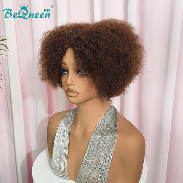 BeQueen "Addi" Brown Afro Curly Bob Wig Glueless Natural Wig