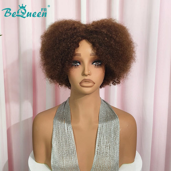 BeQueen "Addi" Brown Afro Curly Bob Wig Glueless Natural Wig