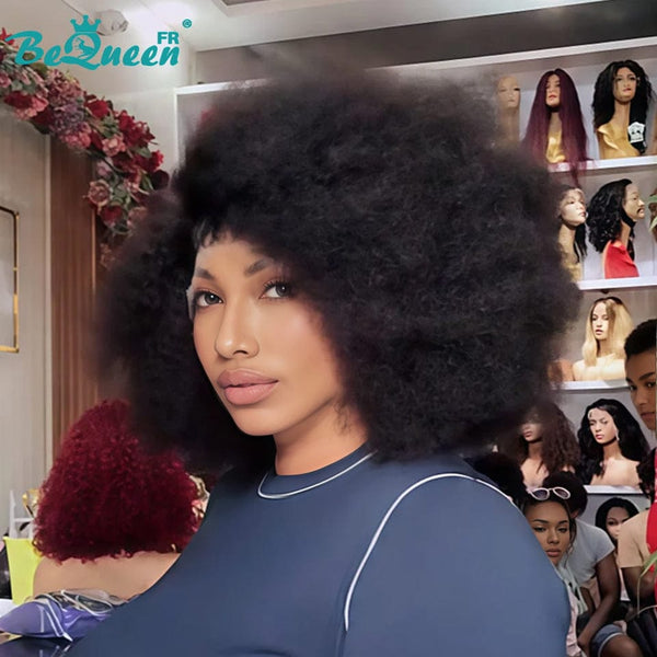 BeQueen "Addi" Perruque Bob Afro Curly Noir dentelle frontale 13X4 perruque naturelle style 2