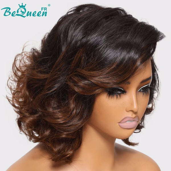 BeQueen "Alain" Peruca Personalizada Onda Bob Corpo Pronta a vestir Sem Cola 13X4