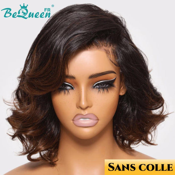 BeQueen "Alain" Peruca Personalizada Onda Bob Corpo Pronta a vestir Sem Cola 13X4