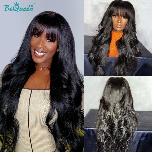 BeQueen “Angelica” Body wave wig with bangs with natural skin tone