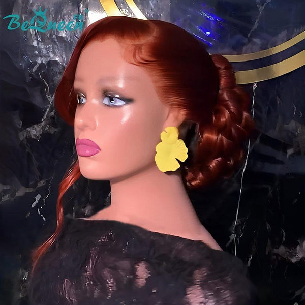 BeQueen „Berron“ Brautperücke hellbraun Chignon mit Spitzenfrontal 13x4