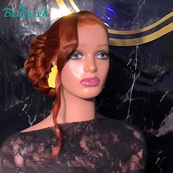 BeQueen „Berron“ Brautperücke hellbraun Chignon mit Spitzenfrontal 13x4