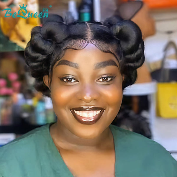 BeQueen „Cissy“ Vollspitzenperücke mit Pixie-Zopf ohne Kleber