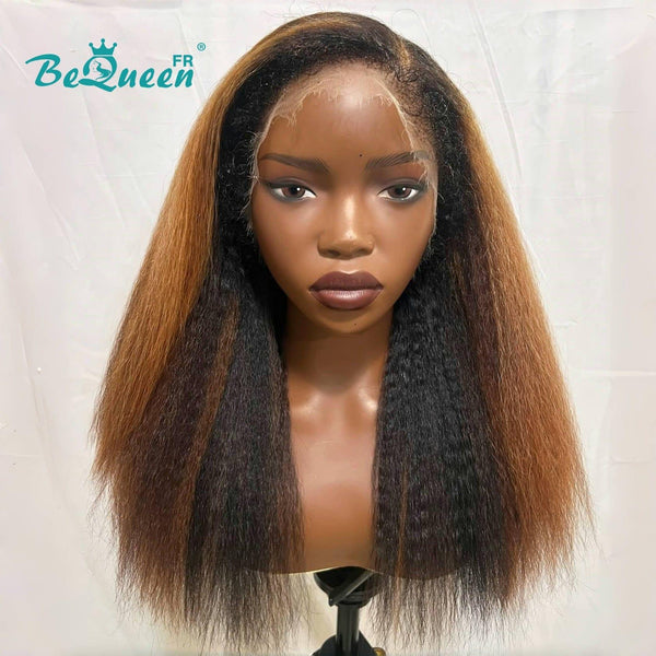 Bequeen "Danilo" Long Kinky Straight Wig with 13x4 Lace Front 250% Density