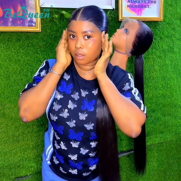 BeQueen “Florance” Straight Full Lace Wig with Ponytail Style 2