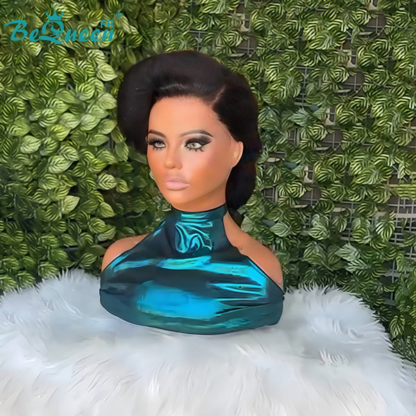 BeQueen “Gernie” Black Wedding Wig Chignon with 13x4 Lace Frontal