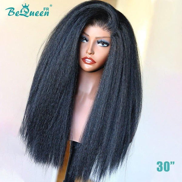 Bequeen "Iwa" Clearance Price Long Kinky Straight Wig with 4X4 Lace Closure 30 inches