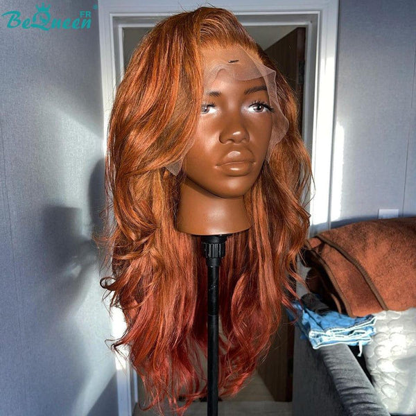Bequeen "Kaki"Mrron orange body wave wig with 13x4 lace front