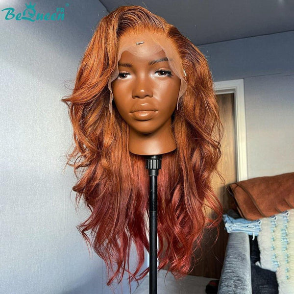 Bequeen "Kaki"Mrron orange body wave wig with 13x4 lace front