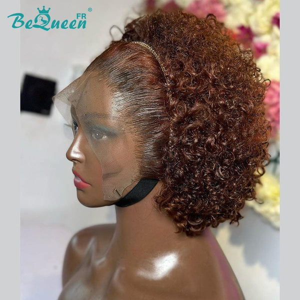 BeQueen  "Kerri" Perruque pixie curly avec lace frontale couleur marron