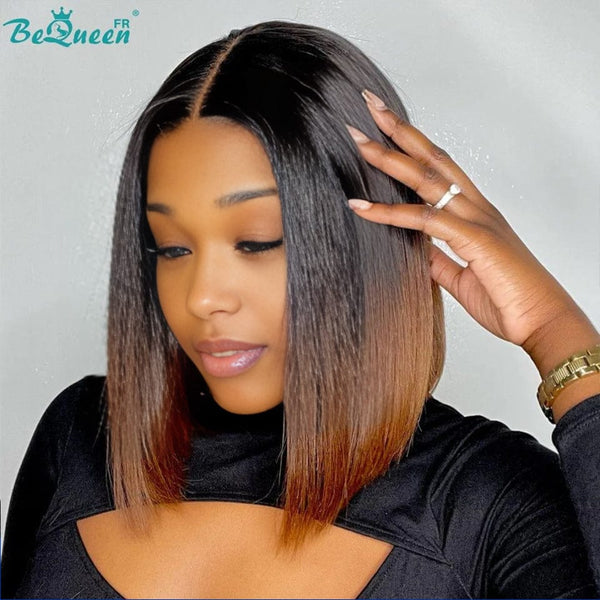 BeQueen "Louise" Perruque Bob  Lisse Prêt à porter Sans Colle 4X4 200% Densité en France