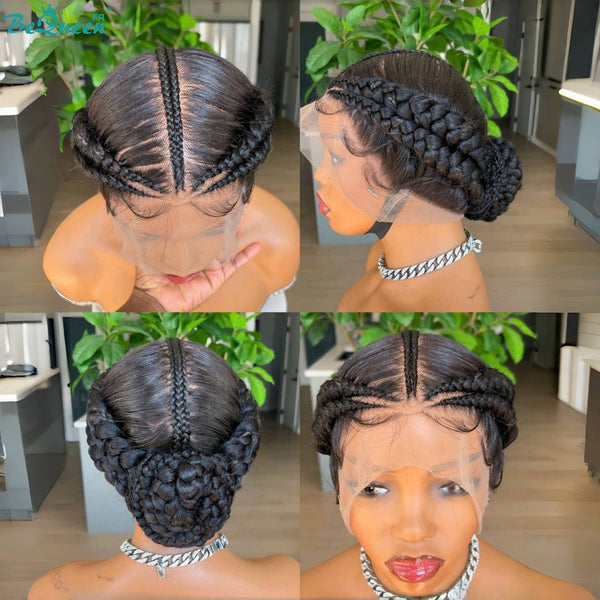 BeQueen "Lucke" Perücke mit Zöpfen Vollperle