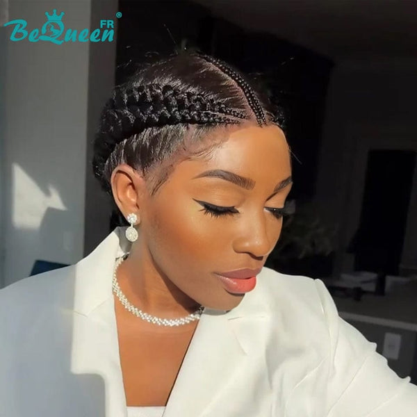 BeQueen "Lucke" Perücke mit Zöpfen Vollperle