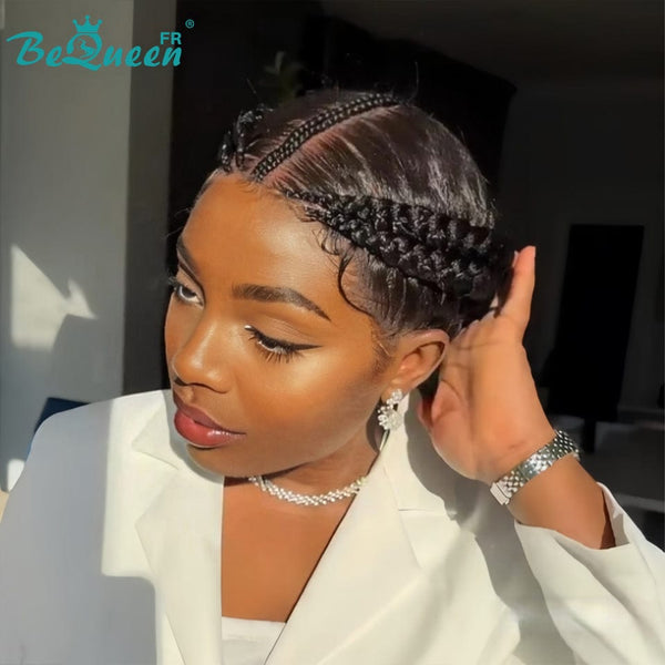 BeQueen "Lucke" Perücke mit Zöpfen Vollperle