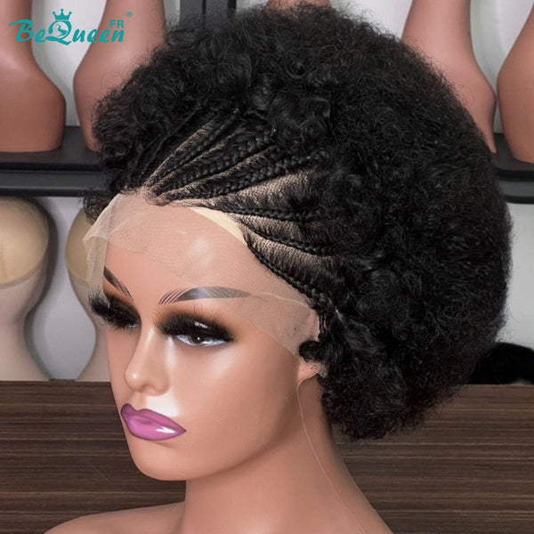 BeQueen “Marra” Afro Wig with Pixie Braid and Lace Front