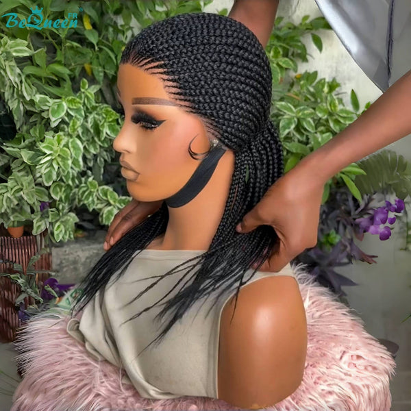 BeQueen "Tesi" Perücke mit langer frontalem Haarflechte aus Lace und Haarschmuck