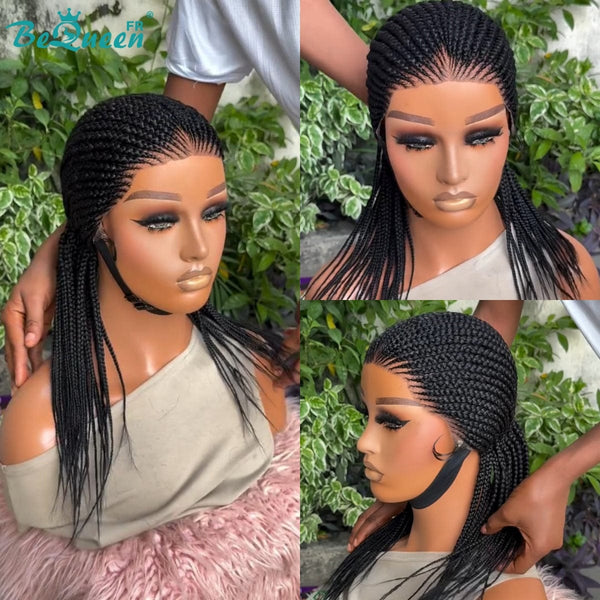 BeQueen "Tesi" Perücke mit langer frontalem Haarflechte aus Lace und Haarschmuck