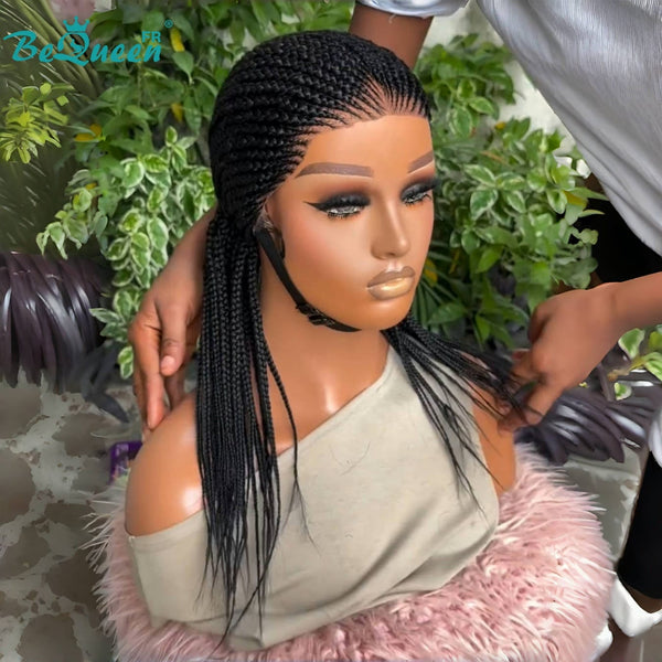 BeQueen "Tesi" Perücke mit langer frontalem Haarflechte aus Lace und Haarschmuck